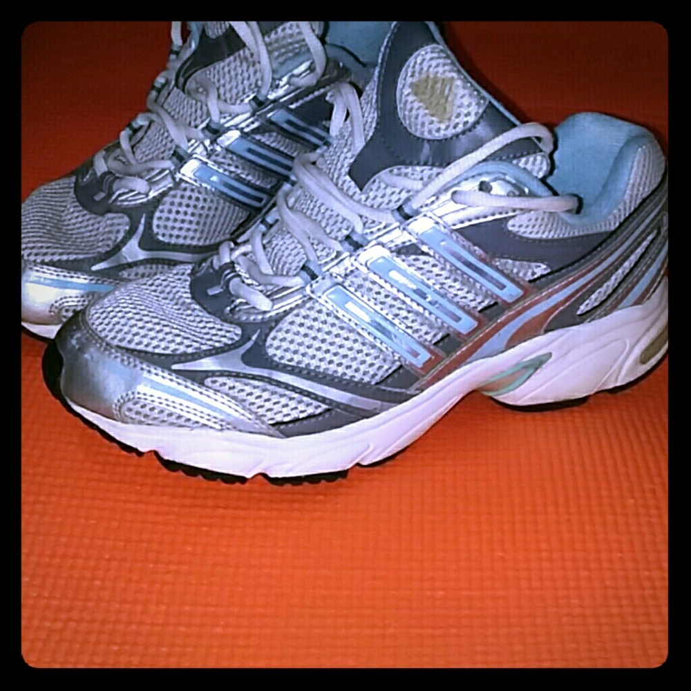 Grey and light blue and silver Adidas women's size